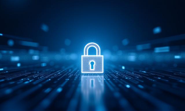 Sichere Verschlüsselungssymbole über einer digitalen Zahlungsschnittstelle